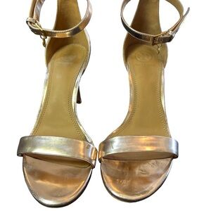 Tory Burch Metallic Gold Strappy Slingback Heels Size 8